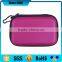 pink pu leather cover eva charger travel case with carabiner