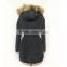 2016AW garment customized woman's fashion long overcoats tie belt padded fur collar parka hooded warm outdoor jacket