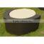 HC-J002 Synthetic White Rattan Outdoor Furniture Round