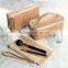 Boshiho natural wood color cork fabric bag make up case