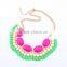 Top Quality Acrylic Multicolor Choker Vintage Pendant Statement Necklace Women Fashion Necklaces for Women 2014