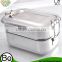 stainless steel bento lunch box two layer 17 x 12 x 8 cm