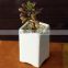 Rustic home decor white glazed mini rectangular ceramic planter