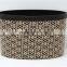 Plastic Leather Medium Semi Round Trash Can Wastebin 9L