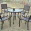 Outdoor Furniture Black Cast Aluminum 4 chairs+round table patio furniture