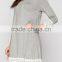 designer one piece short dress SOLID 95% RAYON 5% SPANDEX JERSEY KNIT ROUND NECK LACE CROCHET TRIM CASUAL DRESS beach kaftan