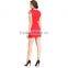 2017 Embroidered Red Cloth Woman Model Midi Dress