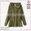 ladies army green new style jacket with hooded