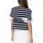 Crop custom slim fit tee printed white line