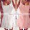 2015 new sleeveless cocktail white short mini casual dresses women summer dress vestido de festa
