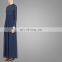 China OEM Service Muslim Women Prom Maxi Dress Navy Blue Elegant Islamic Chiffon Abaya