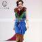 Attractive Style Mink Fur Gilet Ladies Luxury Contrast Color Fox And Mink Vest Overknee Mixed Fur Waistcoat