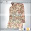 OEM sexy lady casual floral printed long sleeve maxi dress slim fitted design low moq 2016