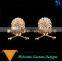 Outstanding Hip Hop Rock Punk Pierced Gold Plated Skull Earrings With Rhinestone