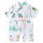 PLHMIA 100% cotton muslin air condition lace-up newborn baby clothes baby romper baby sleepsuit