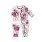 Baby Aqua Flower Rompers Private Label Jumpsuit Infant Romper Girls Ruffle