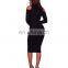 2020 New Arrivals Women Solid Color Fashion Casual Dresses Ladies Long Sleeve Turtleneck Off Shoulder Dresses Women Autumn Dress