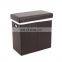 Customized Modern Home Furniture leather  folding laundry basket stool