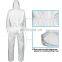 Disposable Clothing with Hood PP Suit Elastic Cuffs Front Zipper Closure