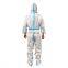High quality industrial hooded medical disposable coverall with anti-splash material for hospital use