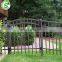 Black wrought iron ornamental fence pedestrian door, double swing gate