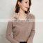 Women Cashmere Wool Rib Knit V Neck Cashmere Hoodie Sweater