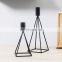 Set of 2 Geometric Wire Modern Wedding Decoration Table Centerpiece Metal Taper Candle Holders