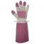 HDD in Stock Ladies Long Sleeve Leather Pigskin Rose Gardening Gloves
