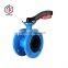Tyco Valve PN10 PN16 EPDM Rubber Seat Cast Iron Ductile Iron Handle Double Flange Type Butterfly Valve