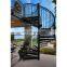 Outdoor indoor hot galvanized/powder coated carbon steel spiral stairs