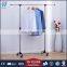 Adjustable portable single pole telescopic clothes rack