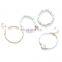 4pcs/Set Bohemian Stone beads chains bracelets Set For Women Metal Heart Round Tassel charm Bangle Fashion Jewelry