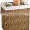 Super capacity folding hand-woven plastic rattan clothing storage basket storage box bin