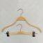 Children adult plywood hangers with 360 swivel hook silicone rubber antiskid shirt pants wood hanger clips