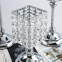 Luxury Silver Plate Crystal Candle Cup Metal Iron Square Pillar Candlestick Candle Holder Party Dinner Table Decorative