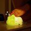 Lying cabbage night light, Soft Animal Silicone Night Light for Kids Room Bedroom, Portable USB Rechargeable baby night light