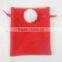 Rose Jacquard Wine Red Organza Jewelry Pouches for Packing Ornaments/watch/mobile phone