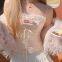 Sweet bow tie lace camisole vest for women in spring and summer, slim fit corset, slimming base top