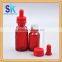 Glass bottle essential oil dropper bottles15ml red glass bottle with white caps and rubber
