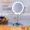 Ultra thin 8.5 inch round makeup mirror LED table mirror power by battery