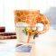 3D animal shape Hand painted Giraffe cup, Giraffe mug,Giraffe Cow Monkey Dog Cat Camel Elephant cup
