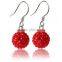 Sparkle CZ Crystal Ball 925 Silver Shamballa Hook Earring for Wedding Party