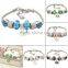 New Arrive European Charm Bead Bracelets Flower Dangle Handmade Bracelet