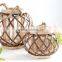 Antique Chinese Handmade Wicker Lantern Wood Lantern For Garden Decoration