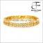 Fashion Jewelry Women's Yellow Gold Plated 2 Row Round CZ Tennis Bracelet