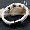 unisex natural braided Two Layers White leather bracelet, mens braided leather bracelet