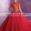 Hot Selling Western style sleeveless Red Beaded classic victorian Elegant Quinceanera Dress CYQ-017