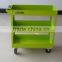 green tool trolley with handle and wheels
