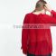 2016 latest dress designs pleated fabric shirt for women long sleeve pure color chiffon shirt