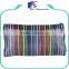 Custom women zipper stripe mesh cosmetic bag for girls